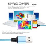1m 2A Output USB to Micro USB Nylon Weave Style Data Sync Charging Cable  For Samsung  Huawei  Xiaomi  HTC  LG  Sony  Lenovo and other Smartphones(Blue)