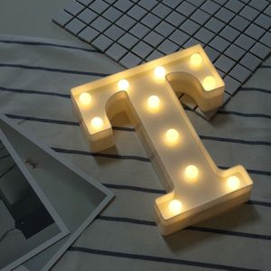 Alphabet T English Letter Shape Decorative Light  Dry Battery Powered Warm White Standing Hanging LED Holiday Light