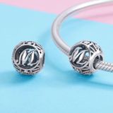 S925 Sterling Silver 26 English Letter Beads DIY Bracelet Necklace Accessories  Style:M