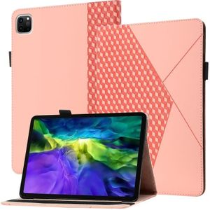 Rhombus Skin Feel Horizontale Flip Tablet Leren Case met Kaart Slots & Houder & Slaap / Weks-up Functie voor iPad Pro 11 2021/2020 / 2018 (Rose Gold)