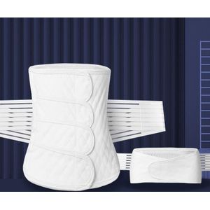 Postpartum Abdomen Belt Corset Belt Can Wear Elastic Abdomen Belt In All Seasons  Size: L(White Two-piece Set)