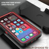 Robot schokbestendige siliconen + pc beschermhoes met back clip houder voor iphone 11 (zwart zwart)