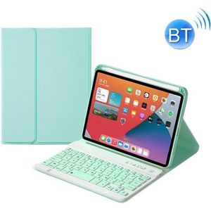 HK006 vierkante toetsen afneembare Bluetooth toetsenbord lederen geval met houder voor iPad mini 6 (mint groen)