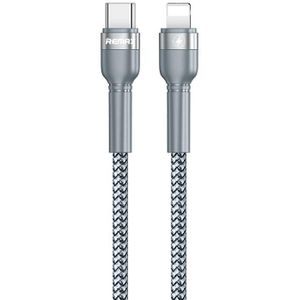 REMAX RC-171 Jany Series 1m PD20W USB to 8 Pin Aluminum Alloy Braid Fast Charging Data Cable (Silver)