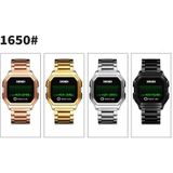 SKMEI 1650 Steel Strap Version LED Digital Display Electronic Watch with Touch Luminous Button(Gold)