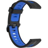 Voor Huawei horloge GT 3 42mm 20mm tweekleurige streep Siliconen horlogeband (zwart blauw)