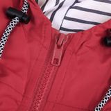 Women Waterproof Rain Jacket Hooded Raincoat  Size:M(Red)