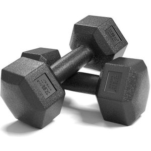 15KG A Pair Household Glue Fitness Hexagon Dumbbells