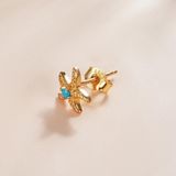 S925 Sterling Silver Real Gold-plated Starfish Ear Studs Women Earrings