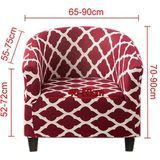 Elastic All-inclusive Single Semicircle Printed Sofa Cover(Style Red)