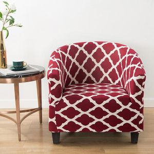 Elastic All-inclusive Single Semicircle Printed Sofa Cover(Style Red)