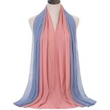 Color-Blocking Crumpled Long Print Gradient Color All Seasons Universal Sunscreen Scarf  Size: 180 x 70cm(5 Blue Pink)