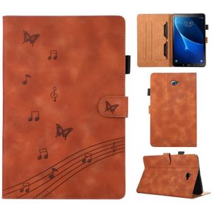 Voor Samsung Galaxy Tab A 10.1 T580 Staff Music Embossed Smart Leather Tablet Case(Bruin)