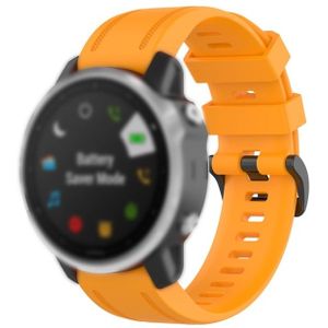 For Garmin Fenix 6S 20mm Quick Release Official Texture Wrist Strap Watchband with Plastic Button(Amber Yellow)