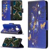 For Nokia X10 / X20 Colored Drawing Pattern Horizontal Flip Leather Case with Holder & Card Slots & Wallet(Purple Butterfly)