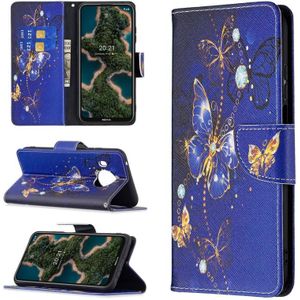 For Nokia X10 / X20 Colored Drawing Pattern Horizontal Flip Leather Case with Holder & Card Slots & Wallet(Purple Butterfly)