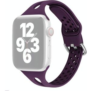 Silicone Replacement Watchbands For Apple Watch Series 6 & SE & 5 & 4 44mm / 3 & 2 & 1 42mm(Dark Purple)