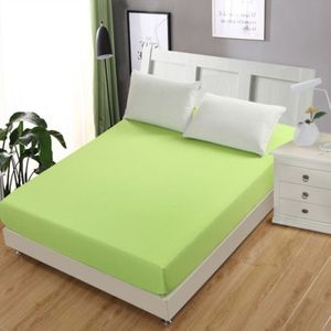 Plain Mattress Protector Bed Mat Mattress Cover Fitted Sheet  Size:180X200cm(Green)