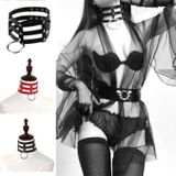 Harajuku Fashion Punk Gothic Rivets Collar Hand 3-rows Caged Leather Collar Necklace(Gold)