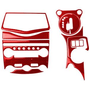 10 in 1 Car Carbon Fiber Central Control Gear Multimedia Decorative Sticker for Nissan 370Z / Z34 2009-  Left Drive (Red)