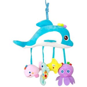 Baby Speelgoed 0-1 Jaar Old Animal Bed Bells Soothing Pluche Speelgoed Baby Ratelaars Kinderwagen Hangen (B Crossbar - Dolfijnen)
