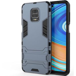 For Xiaomi Redmi Note 9S PC + TPU Shockproof Protective Case with Holder(Navy Blue)