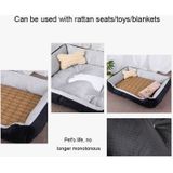 Dog Bone Pattern Big Soft Warm Kennel Pet Dog Cat Mat Blanket  with Rattan Mat & Blanket Size: L  80×60×15cm(Light Grey)