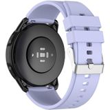 Protruding Head Silicone Strap Silver Buckle For Samsung Galaxy Watch4 Classic 42mm/46mm 20mm(Purple)