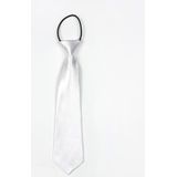 10 PCS Solid Color Casual Rubber Band Lazy Tie for Children(White)