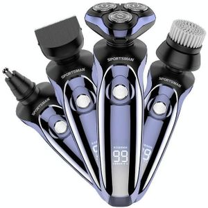 Sportsman SM-530 Electric Men Shaving Knife Multi-Function Base Charging Digital Water Washing Razor  Specification: USB(Purple)