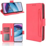 For OnePlus Nord CE 5G Skin Feel Calf Pattern Horizontal Flip Leather Case with Holder & Card Slots & Photo Frame(Red)