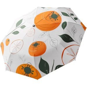 Kleine verse automatische paraplu gouden lijm stof drievoudige parasol