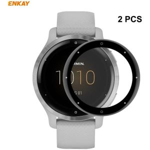 For Garmin Venu 2S / Vivoactive 4S 40mm 2 PCS ENKAY Hat-Prince 3D Full Screen Soft PC Edge + PMMA HD Screen Protector Film