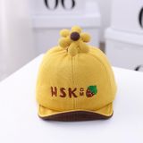 MZ9947 Cartoon Three-dimensional Little Flower Baby Peaked Cap Embroidery Baby Hat  Size: 46cm (Adjustable)(Beige)