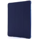 For iPad 9.7 (2018) & (2017) Airbag Horizontal Flip Leather Case with Three-fold Holder & Pen Holder(Dark Blue)