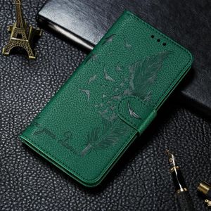 For Samsung Galaxy A82 5G Litchi Texture Feather Embossing Pattern Horizontal Flip Leather Case with Holder & Card Slots & Wallet & Photo Frame & Lanyard(Green)
