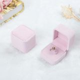 3 PC'S bruiloft sieraden accessoires squre Velvet sieraden doos sieraden Display geval geschenkdozen ring oorbellen vak (roze)