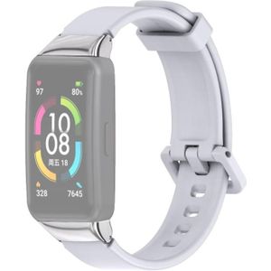 Voor Huawei Band 6 / Honor Band 6 MIJOBS Universele ademende siliconen vervangende riem Watchband (Wit)