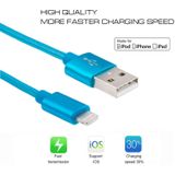 3m 3A Woven Style Metal Head 8 Pin to USB Data / Charger Cable  For iPhone X / iPhone 8 & 8 Plus / iPhone 7 & 7 Plus / iPhone 6 & 6s & 6 Plus & 6s Plus / iPad(Blue)