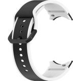 Voor Samsung Galaxy Watch4 Classic 46 mm / Watch4 44 mm Tweekleurige siliconen horlogeband (zwart wit)