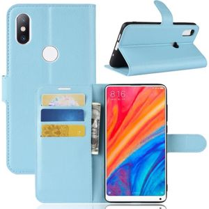 Litchi Texture Horizontal Flip Leather Case for Xiaomi Mi Mix 2S  with Wallet & Holder & Card Slots(Blue)