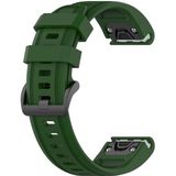For Garmin Fenix 6S 20mm Quick Release Official Texture Wrist Strap Watchband with Plastic Button(Army Green)