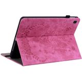 Voor Samsung Galaxy Tab A7 10.4 2020 T500 Vlinder Rose Reliëf Lederen Smart Tablet Case (Rose Rood)