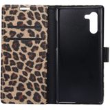 Leopard Pattern Horizontal Flip Leather Case with Holder & Card Slots for Galaxy Note 10(Brown)