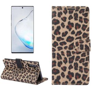 Leopard Pattern Horizontal Flip Leather Case with Holder & Card Slots for Galaxy Note 10(Brown)
