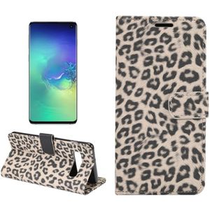 Leopard Texture PU + TPU Horizontal Flip Leather Case for Galaxy S10  with Holder & Card Slots & Wallet (Brown)