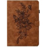 Voor Samsung Galaxy Tab A 10.1 2016 T580 Peony Butterfly reliëf lederen Smart Tablet Case