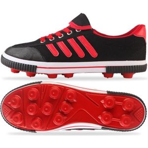 Student Antiskid Football Trainingsschoenen Volwassen Rubber Spiked Voetbalschoenen  Maat: 41/255 (Zwart+Rood)