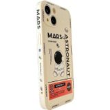 Voor iPhone 12 Astronaut patroon siliconen telefoonhoes met rechte rand (Mars Astronaut-wit)