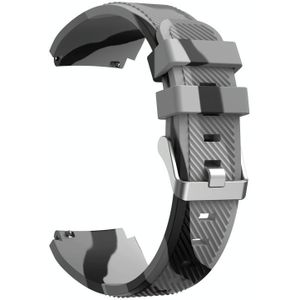 For Samsung Gear S3 Twill Camouflage Silicone Replacement Strap Watchband(Grey)